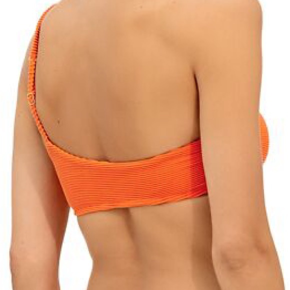 Orange Ribbed Bikini Top - Picture 2 of 7